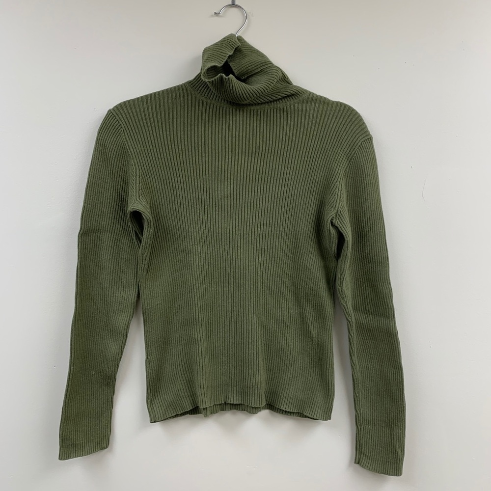 ribbed olive turtleneck